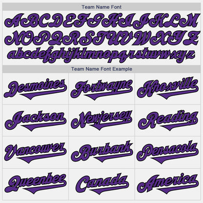 Custom White Purple-Black Authentic Two Tone Baseball Jersey - Sky-Custom