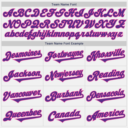 Custom White Purple-Pink Authentic Two Tone Baseball Jersey - Sky-Custom