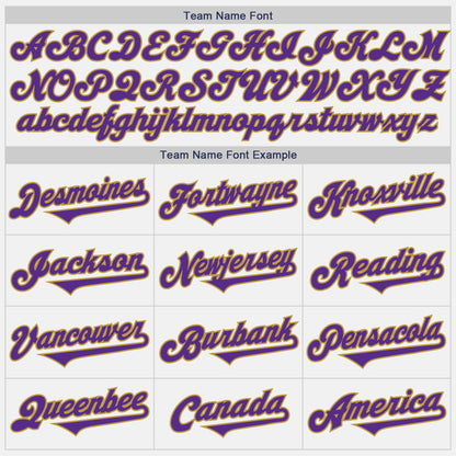 Custom White Purple-Old Gold Authentic Two Tone Baseball Jersey - Sky-Custom