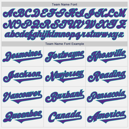 Custom White Purple-Teal Authentic Two Tone Baseball Jersey - Sky-Custom