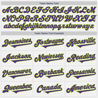 Custom White Purple-Neon Green Authentic Two Tone Baseball Jersey - Sky-Custom