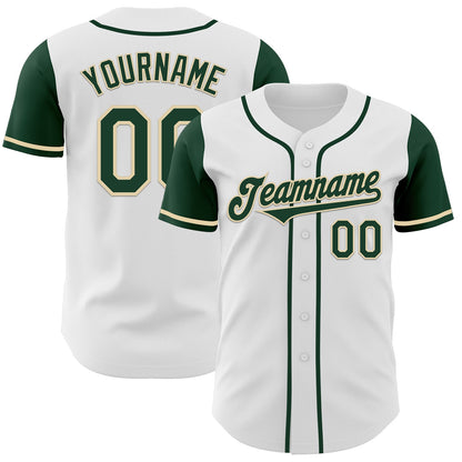Custom White Green-Cream Authentic Two Tone Baseball Jersey - Sky-Custom