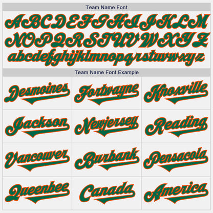 Custom White Kelly Green-Orange Authentic Two Tone Baseball Jersey - Sky-Custom