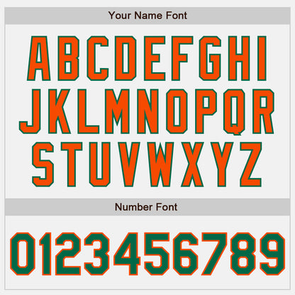 Custom White Kelly Green-Orange Authentic Two Tone Baseball Jersey - Sky-Custom