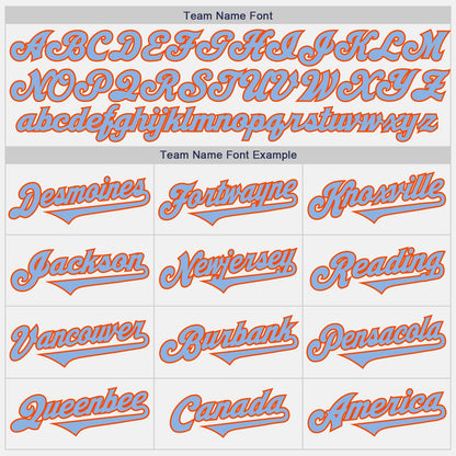 Custom White Light Blue-Orange Authentic Two Tone Baseball Jersey - Sky-Custom