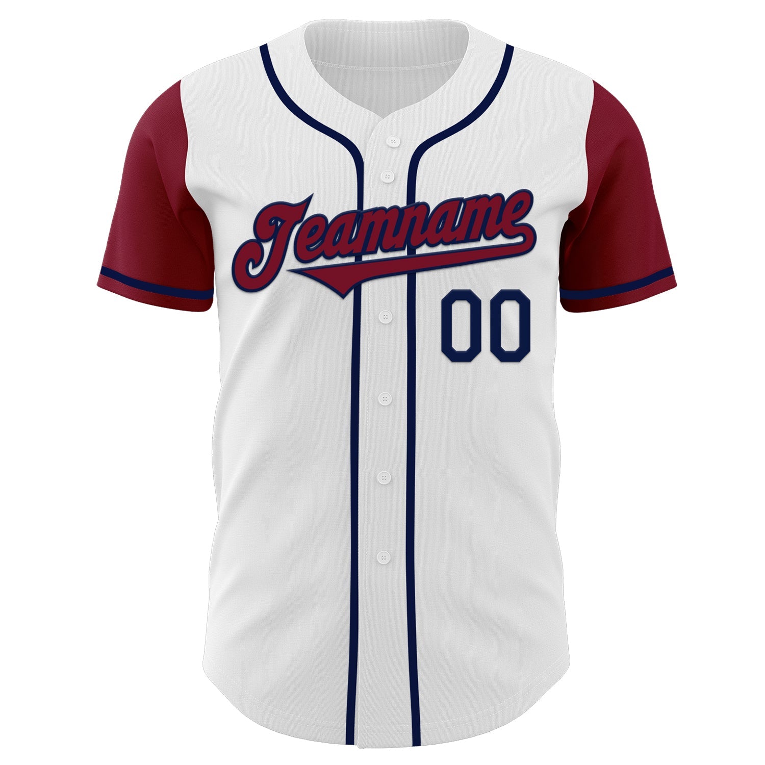 Custom White Crimson-Navy Authentic Two Tone Baseball Jersey - Sky-Custom