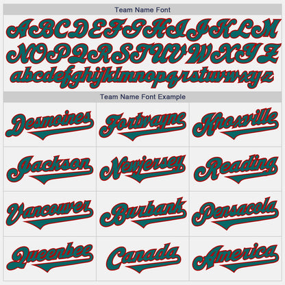 Custom White Teal-Red Authentic Two Tone Baseball Jersey - Sky-Custom