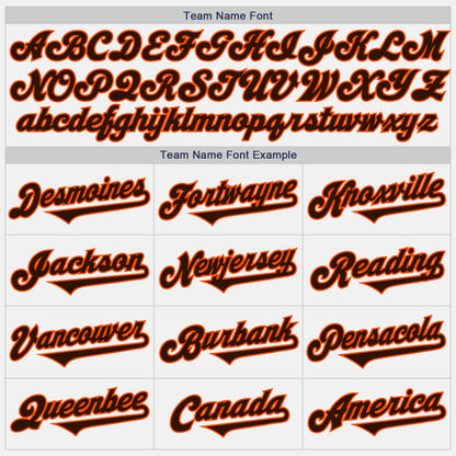 Custom White Brown-Orange Authentic Two Tone Baseball Jersey - Sky-Custom