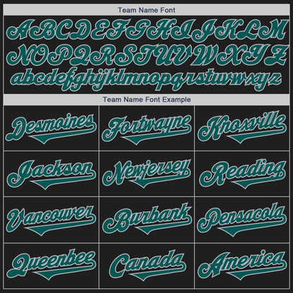 Custom Black Midnight Green-Gray Authentic Two Tone Baseball Jersey - Sky-Custom