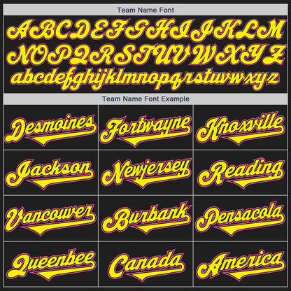 Custom Black Light Yellow-Pink Authentic Two Tone Baseball Jersey - Sky-Custom