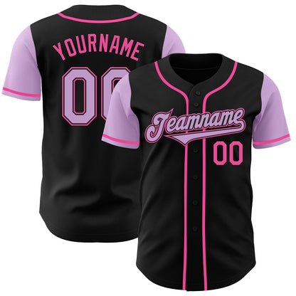 Custom Black Light Purple-Pink Authentic Two Tone Baseball Jersey - Sky-Custom