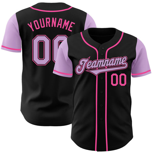 Custom Black Light Purple-Pink Authentic Two Tone Baseball Jersey - Sky-Custom