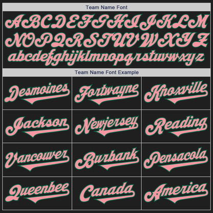 Custom Black Medium Pink-Kelly Green Authentic Two Tone Baseball Jersey - Sky-Custom
