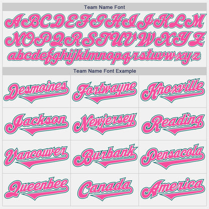 Custom White Teal-Pink Authentic Two Tone Baseball Jersey - Sky-Custom