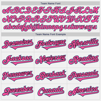 Custom White Light Blue Black-Pink Authentic Two Tone Baseball Jersey - Sky-Custom