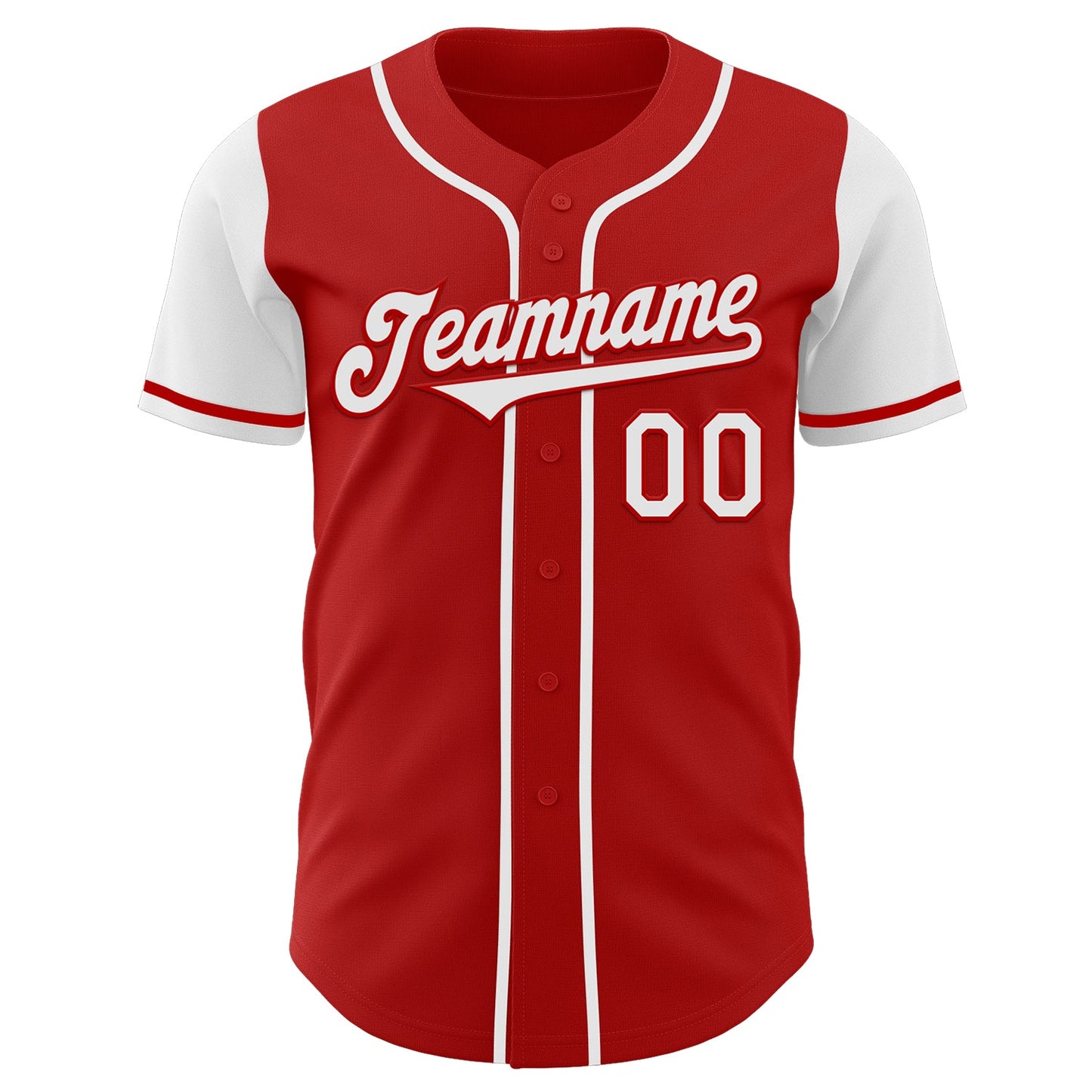Custom Red White Authentic Two Tone Baseball Jersey - Sky-Custom
