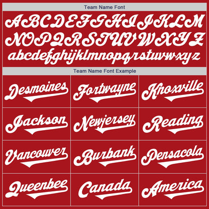 Custom Red White Authentic Two Tone Baseball Jersey - Sky-Custom