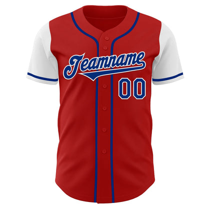 Custom Red Royal-White Authentic Two Tone Baseball Jersey - Sky-Custom