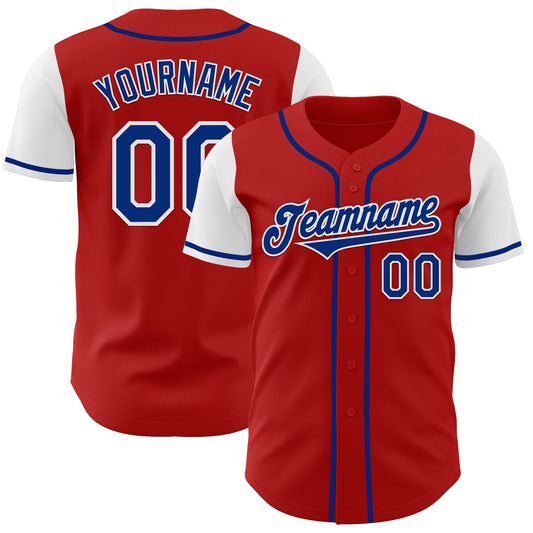 Custom Red Royal-White Authentic Two Tone Baseball Jersey - Sky-Custom