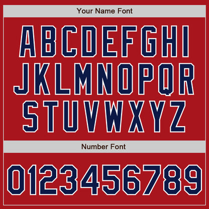 Custom Red Navy-White Authentic Two Tone Baseball Jersey - Sky-Custom