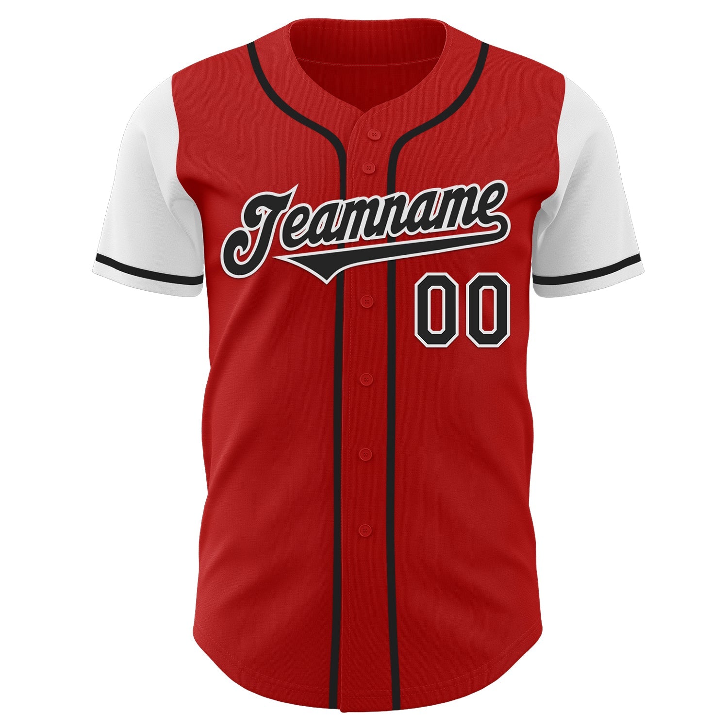 Custom Red Black-White Authentic Two Tone Baseball Jersey - Sky-Custom