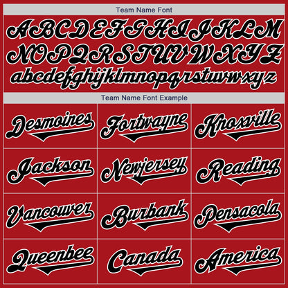 Custom Red Black-White Authentic Two Tone Baseball Jersey - Sky-Custom