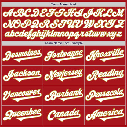 Custom Red White-Old Gold Authentic Two Tone Baseball Jersey - Sky-Custom