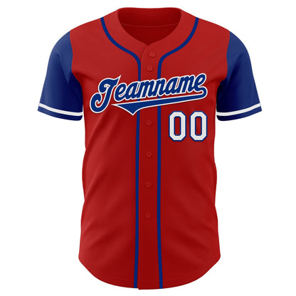Custom Red Royal-White Authentic Two Tone Baseball Jersey - Sky-Custom