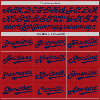 Custom Red Navy Authentic Two Tone Baseball Jersey - Sky-Custom