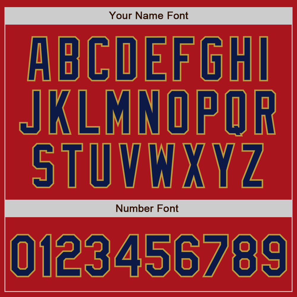 Custom Red Navy-Old Gold Authentic Two Tone Baseball Jersey - Sky-Custom