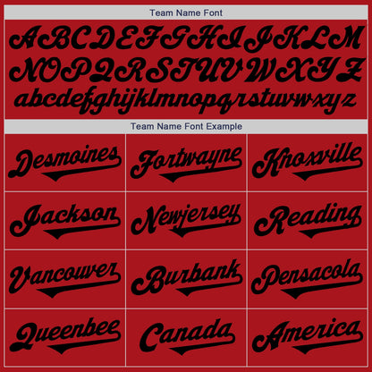 Custom Red Black Authentic Two Tone Baseball Jersey - Sky-Custom