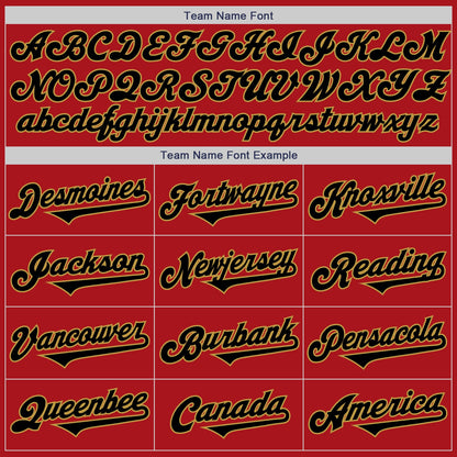 Custom Red Black-Old Gold Authentic Two Tone Baseball Jersey - Sky-Custom