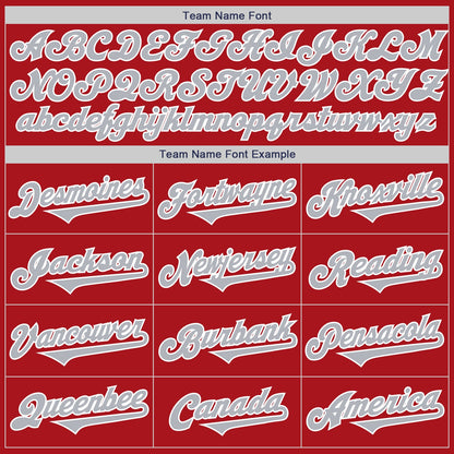 Custom Red Gray-White Authentic Two Tone Baseball Jersey - Sky-Custom