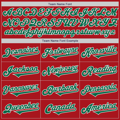 Custom Red Kelly Green-White Authentic Two Tone Baseball Jersey - Sky-Custom