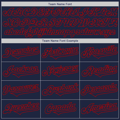 Custom Navy Red Authentic Two Tone Baseball Jersey - Sky-Custom