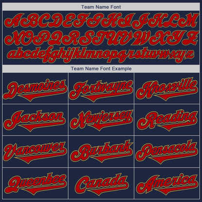 Custom Navy Red-Old Gold Authentic Two Tone Baseball Jersey - Sky-Custom