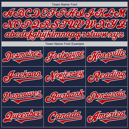 Custom Navy Red-White Authentic Two Tone Baseball Jersey - Sky-Custom