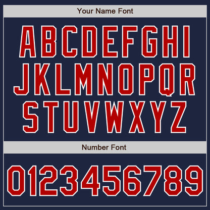 Custom Navy Red-White Authentic Two Tone Baseball Jersey - Sky-Custom