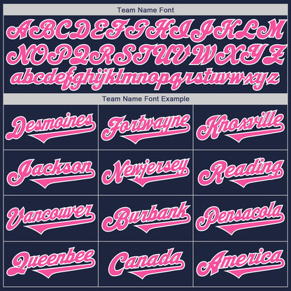 Custom Navy Pink-White Authentic Two Tone Baseball Jersey - Sky-Custom