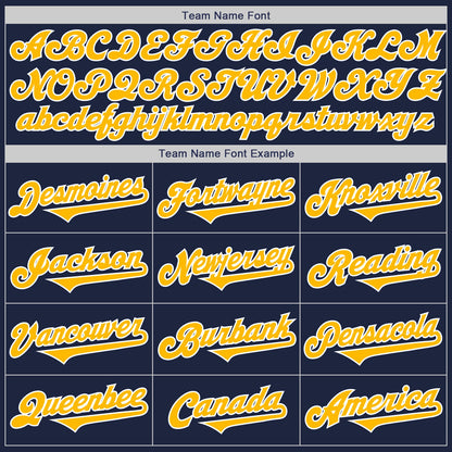 Custom Navy Gold-White Authentic Two Tone Baseball Jersey - Sky-Custom