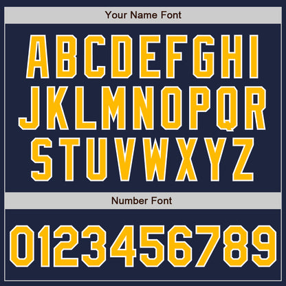 Custom Navy Gold-White Authentic Two Tone Baseball Jersey - Sky-Custom