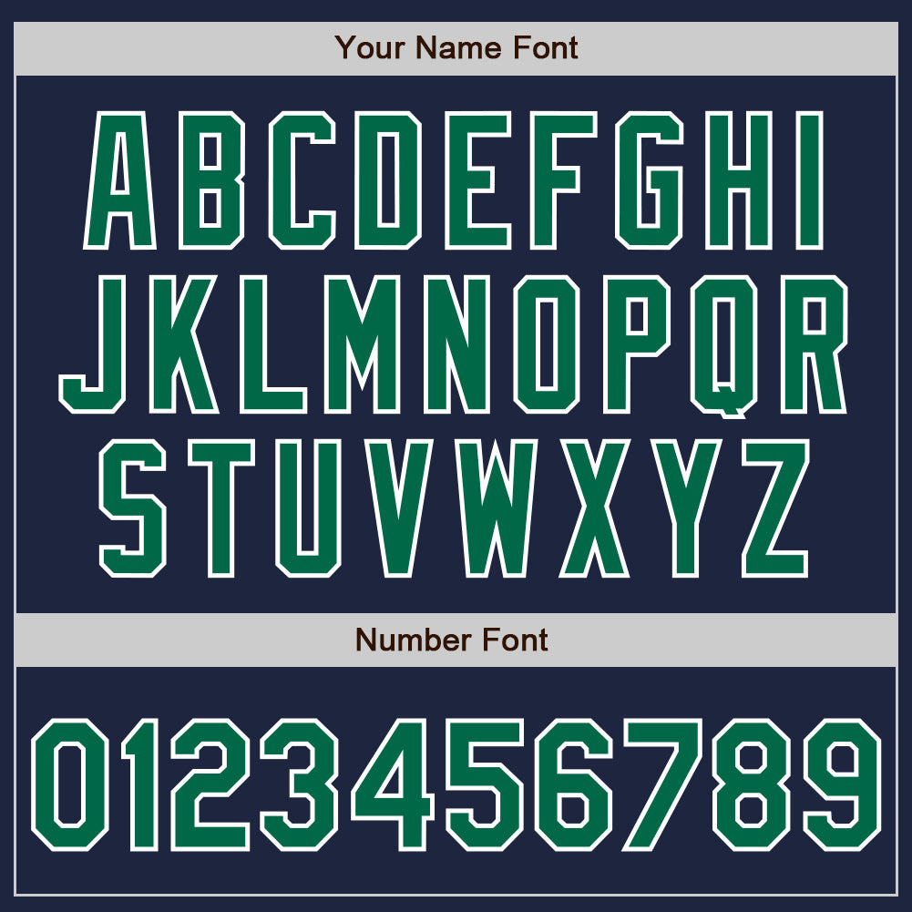 Custom Navy Kelly Green-White Authentic Two Tone Baseball Jersey - Sky-Custom