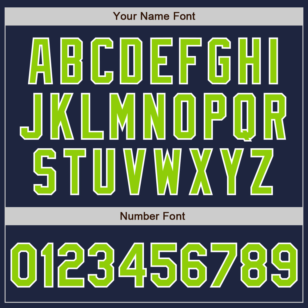 Custom Navy Neon Green-White Authentic Two Tone Baseball Jersey - Sky-Custom