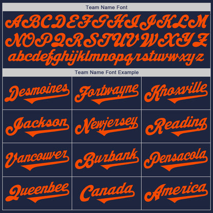 Custom Navy Orange Authentic Two Tone Baseball Jersey - Sky-Custom