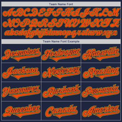 Custom Navy Orange-Gold Authentic Two Tone Baseball Jersey - Sky-Custom