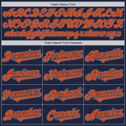 Custom Navy Orange-Light Blue Authentic Two Tone Baseball Jersey - Sky-Custom