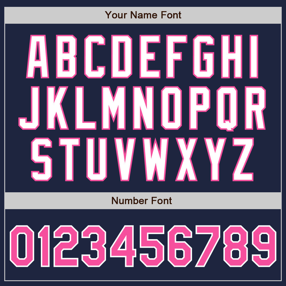 Custom Navy Pink-White Authentic Two Tone Baseball Jersey - Sky-Custom