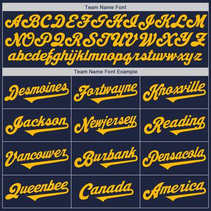 Custom Navy Gold Authentic Two Tone Baseball Jersey - Sky-Custom