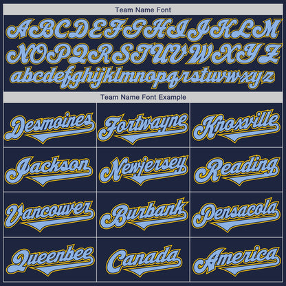 Custom Navy Light Blue-Yellow Authentic Two Tone Baseball Jersey - Sky-Custom