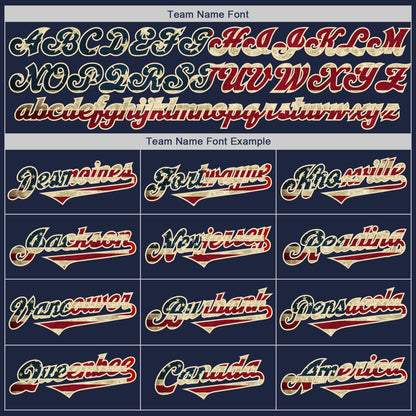 Custom Navy Vintage USA Flag Cream-Crimson Authentic Two Tone Baseball Jersey - Sky-Custom